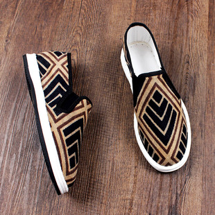 夏季新款老北京布鞋男款高档手工千层底灯芯绒透气软底耐磨一脚蹬