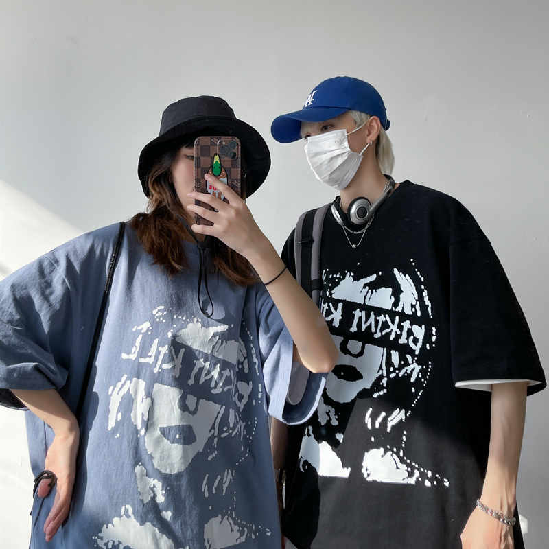 22夏季新款漫画T恤短袖港风中性情侣印花纯棉Z05，男装T恤，星座805 (原301D-3)