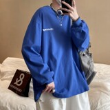 2022春季新款克莱因蓝长袖T恤港风中性印花纯棉T恤T21，男装T恤，星座805 (原301D-3)