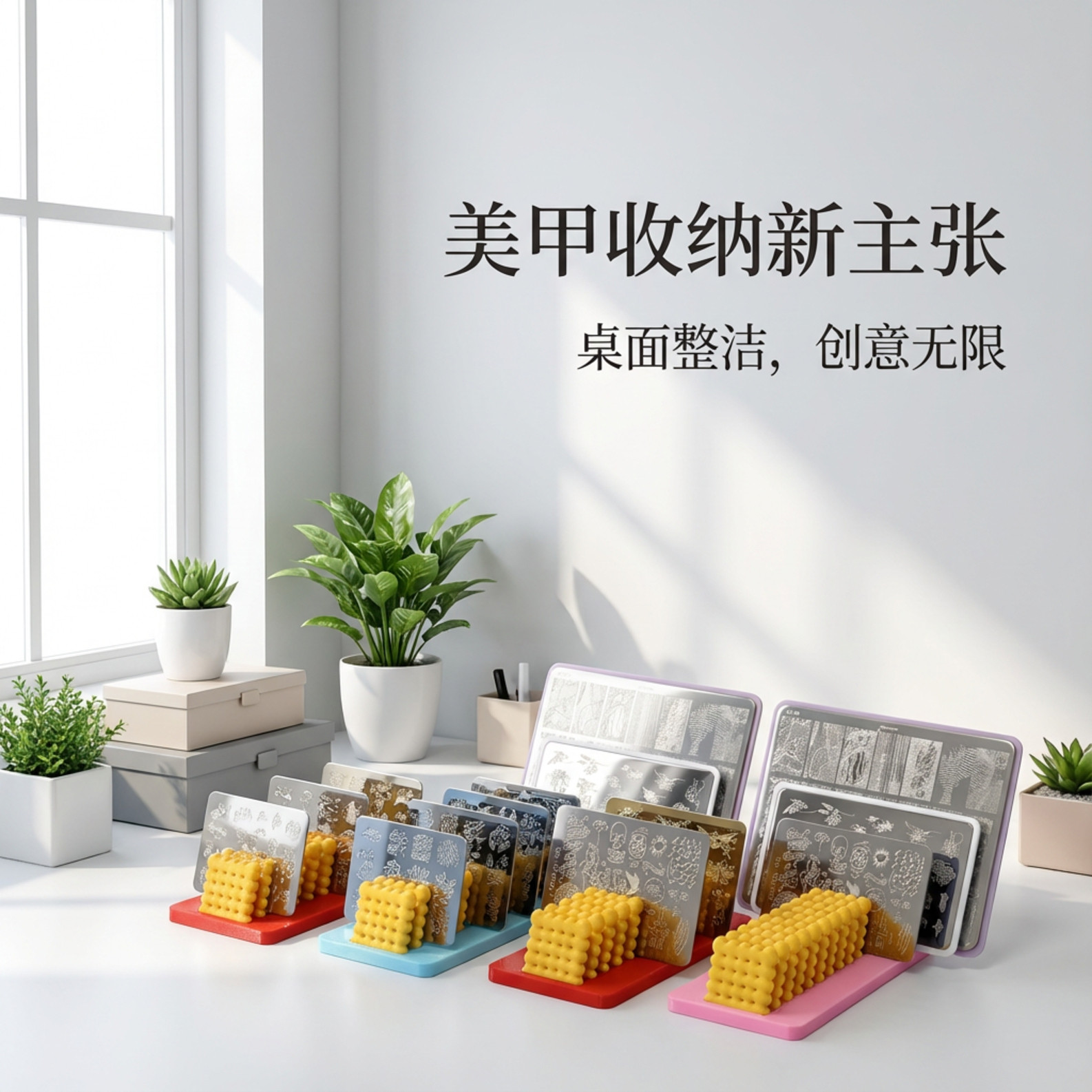原创趣味饼干形状钢板收纳底座色板桌面展示笔架美甲工具,彩妆/香水/美妆工具,美甲工具,淘宝优惠券,粉丝福利购,淘宝优惠卷