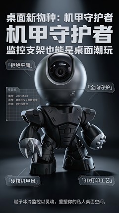萤石监控龟霸支架 适用萤石C6全系列H6C7系列圆形监控3D打印工艺