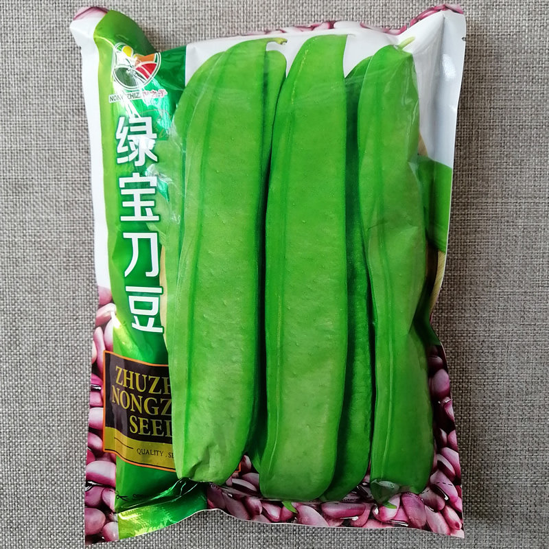 绿宝刀豆种子巨型豆角种籽肉厚质嫩耐高温豆荚刀形翠绿高产蔬菜