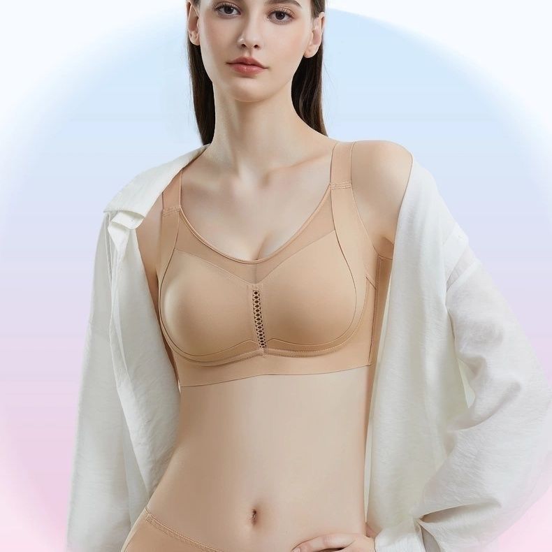 奥小黛V004大胸显小薄款BCD兔耳朵杯调整内衣收副乳软圈防下垂