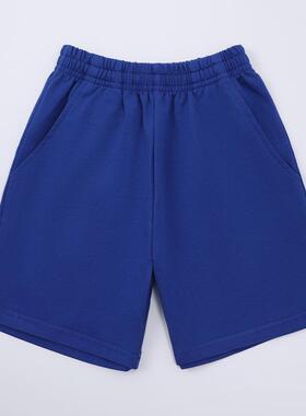 儿童校服短裤宝蓝色夏季男童女童纯棉运动裤五分中裤中小学生校裤