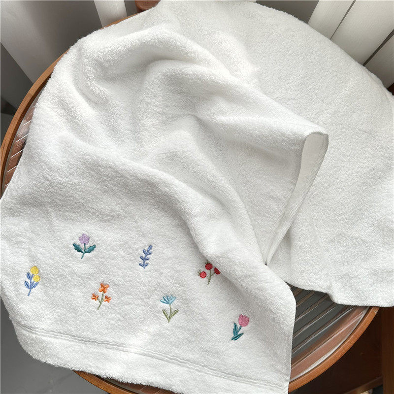 新品出口日本外贸余单吸水蓬松可爱刺绣柔软绵绵全全棉花糖面毛巾