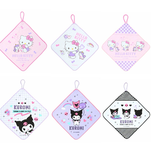 新品出口日本外贸单纯纯棉割绒柔软可儿童爱带挂绳毛巾面巾大方巾