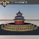 C4D北京地标仿天坛模型含材质贴图古建筑模型学习交流参考用素材