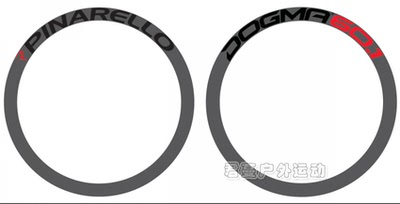 PINARELLO DOMGA 60.1公路车轮组贴纸 自行车碳刀圈贴纸 防水防晒