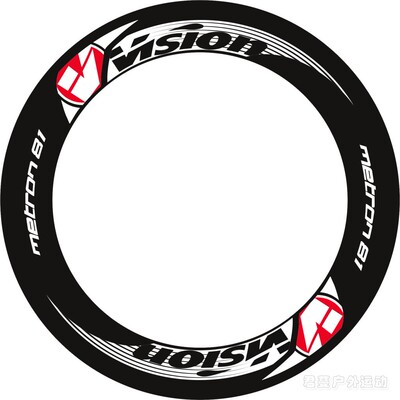 适用VISON METRON81公路车轮组贴纸破风自行车碳刀圈贴纸死飞个性