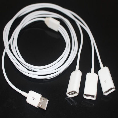 多口USB1公3母三合一快充延长线