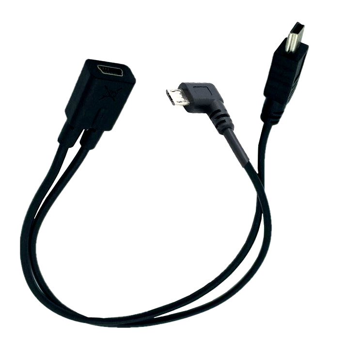 miniusb转typecusb一拖二充电线