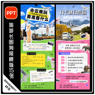 H46-旅游海报长图PPT海报小红书日本泰国川藏云南泰国西安WPS模版