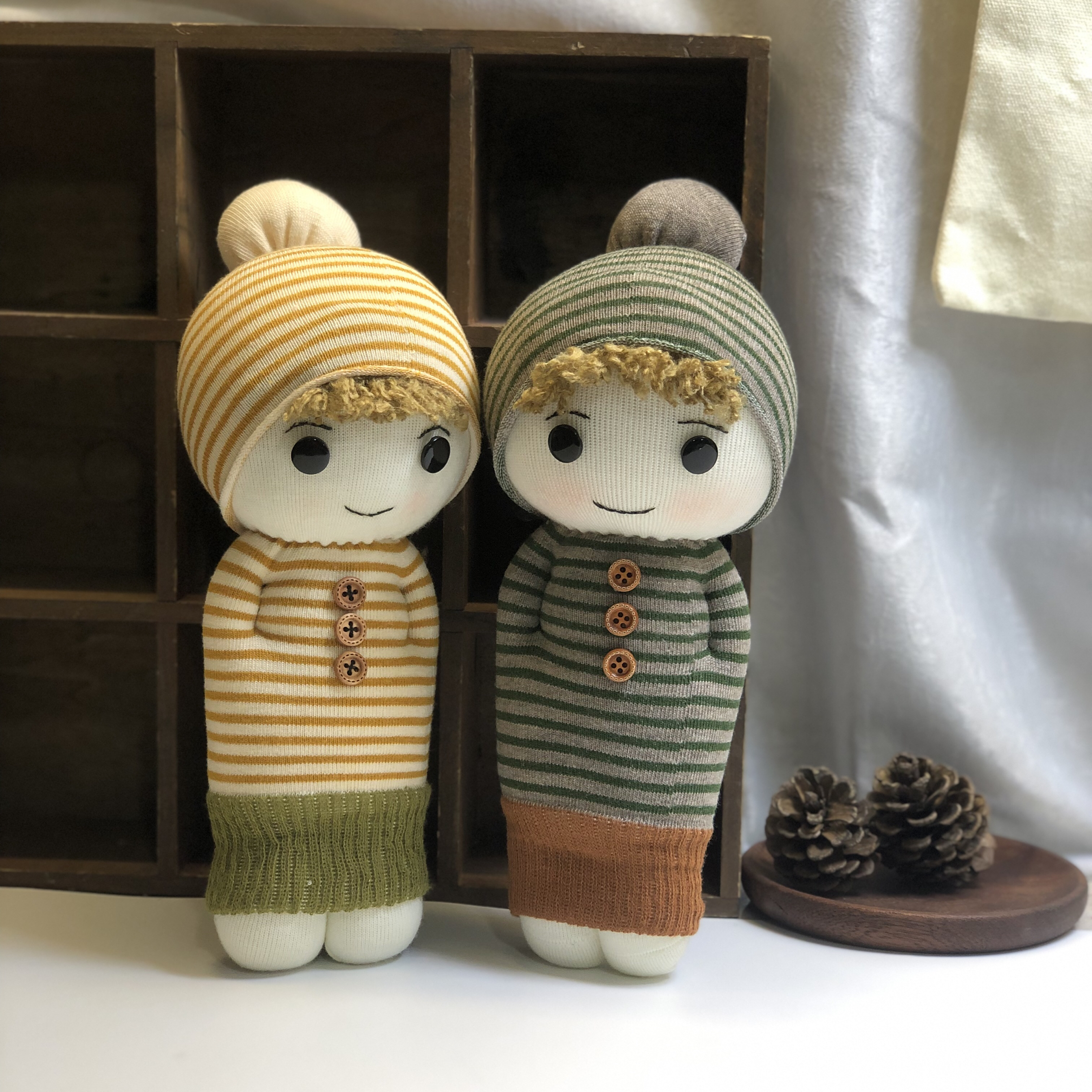 个性原创手工制作 DIY布偶成品定制袜子娃娃材料包 女孩学校手工