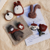 手工制作森系可爱兔子胸针百搭棉麻小兔子胸花少女配饰卡通动物