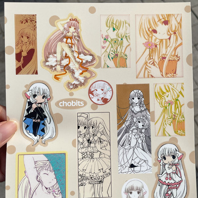 奇怪猫clamp人形电脑天使心chobits谷子装饰手帐diy吧唧滴胶贴纸