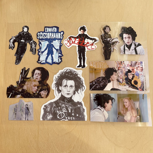 奇怪猫经典哥特约翰尼德普剪刀手爱德华谷子周边macbook装饰贴纸