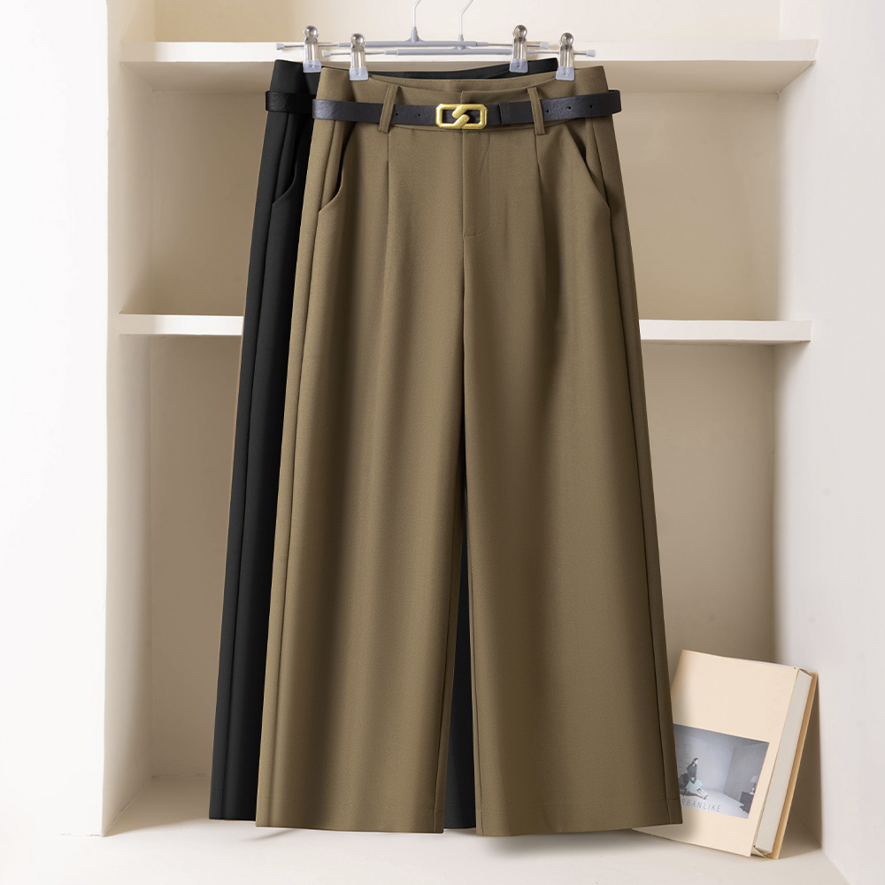 高级感简约西装阔腿裤女八分裤春秋季2025新款高腰显瘦遮肉九分裤