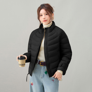 排骨风石墨烯云绒羽绒棉服短款女冬季2025年新款立领保暖棉衣外套