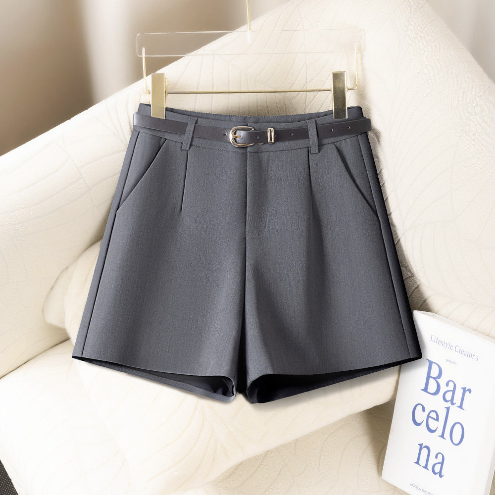 爆款通勤西装短裤女夏薄款2025新款显瘦阔腿裤休闲直筒裤a字热裤