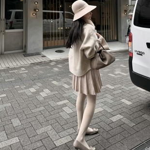 燕麦烟灰色温柔平板显瘦打底袜 英晚晚同款 低调高级感 莫兰迪张元