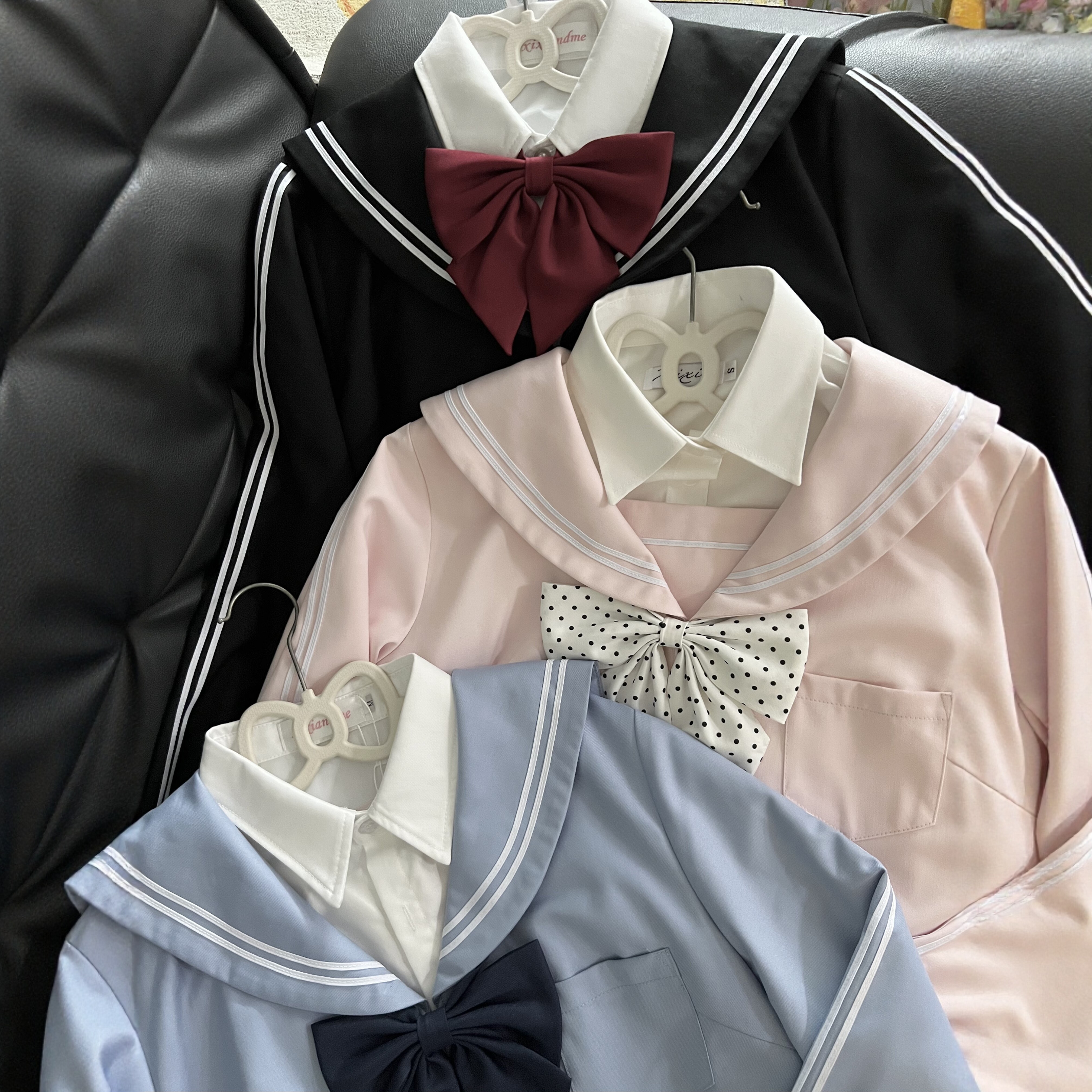 元希少女 原创jk制服中学二本襟线 学院风长袖款水手服