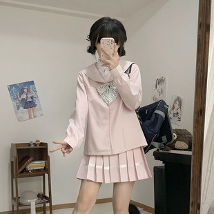 元兮少女 原创jk制服中学二本襟线 学院风长袖款水手服
