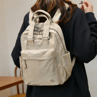 防水尼龙布双肩包女新款 休闲轻便大容量旅行背包学生通勤书包