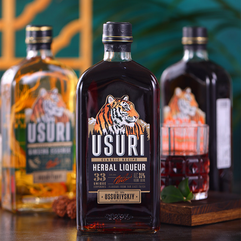俄罗斯虎头酒小虎酒巴里赞姆滋补养生酒伏特加人参酒强酊草酊虎酒