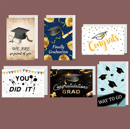 GraduationHappy跨境博士毕业贺卡手写卡片祝福留言同学毕业互赠