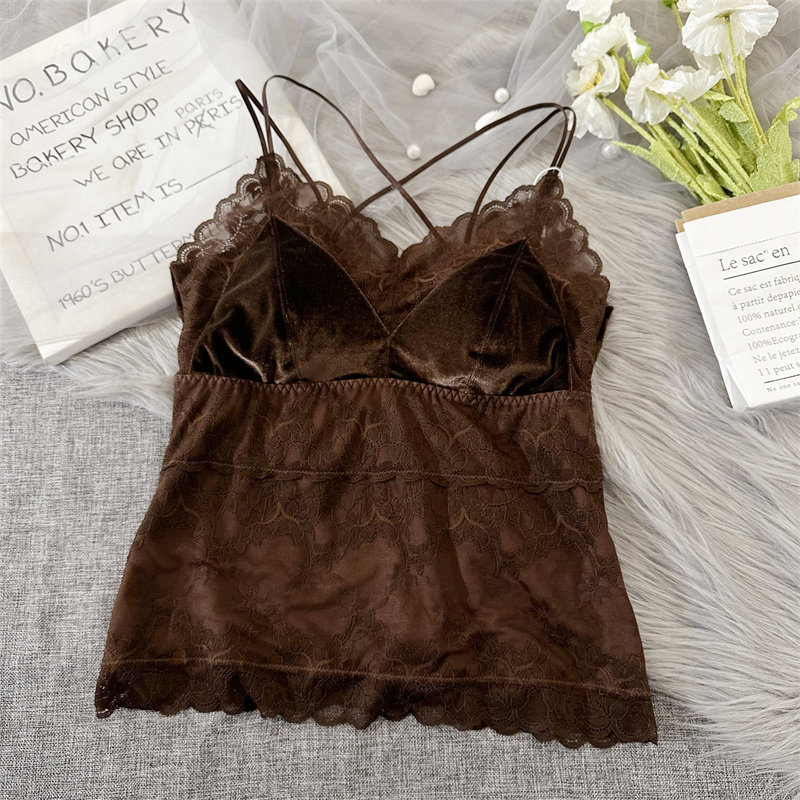 6859秋冬双层加绒蕾丝交叉美背长款吊带内搭聚拢内衣女无钢圈性感,女士内衣/男士内衣/家居服,保暖背心,淘宝优惠券,粉丝福利购,淘宝优惠卷