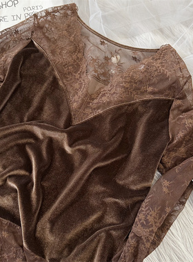 6860春秋新款女装微胖大版性感V领丝绒打底背心蕾丝花边显瘦透气