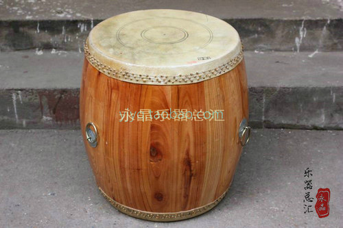 牛皮鼓堂鼓罗冬元12寸原木竹钉鼓