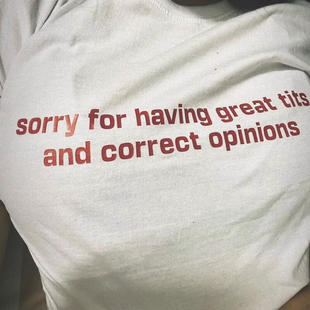 sorry for having great趣味字母短袖t恤女夏季小众设计宽松上衣