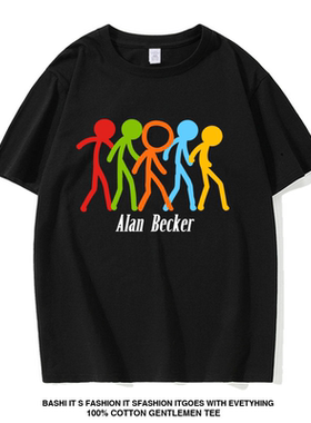 AlanBecker火柴人五色组+Alan鼠标短袖T恤夏季高街宽松休闲百搭潮