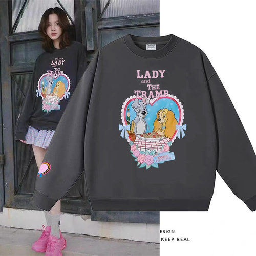 泰星小水同款Lady and the Tramp圆领卫衣男女2026小姐与流氓衣服