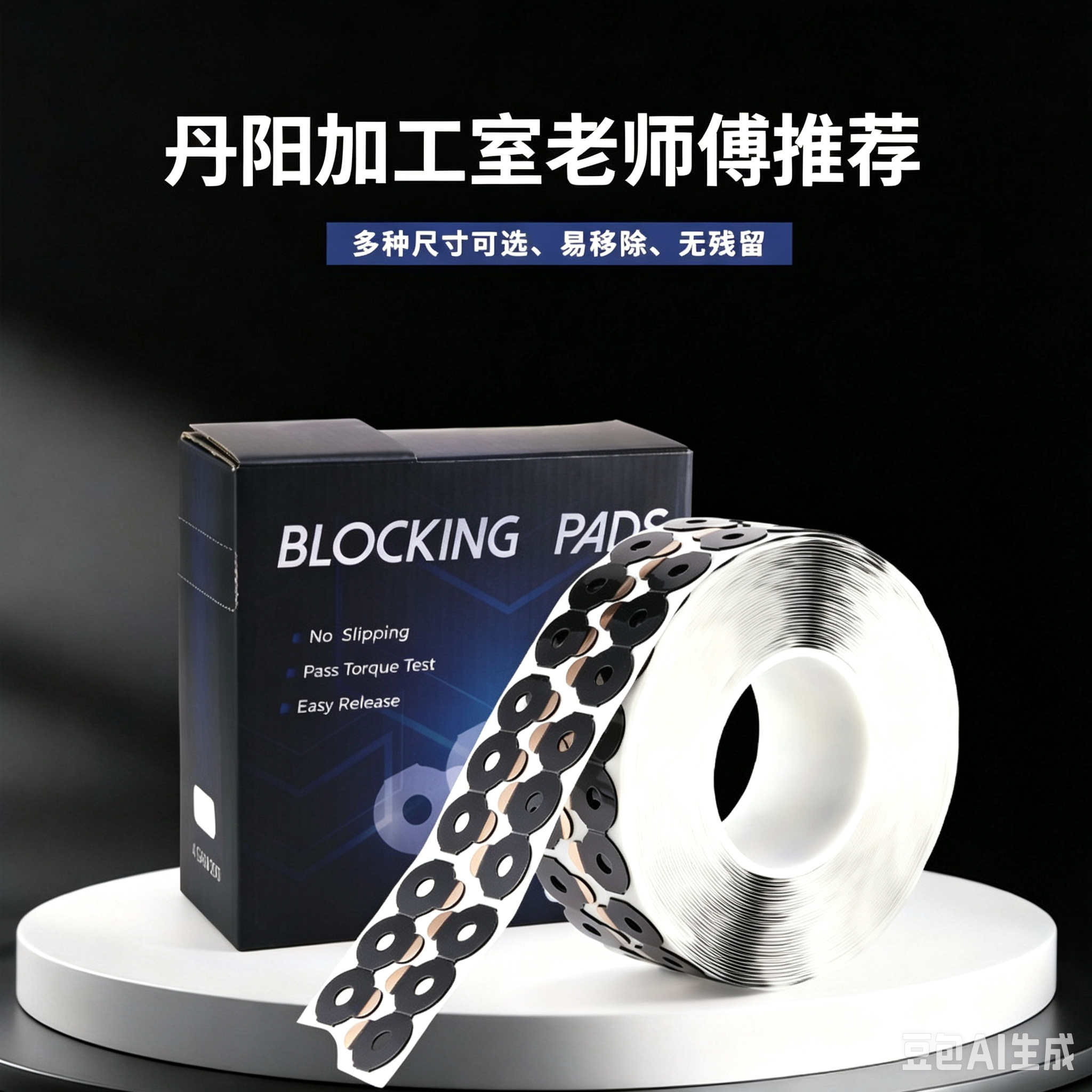 高粘性镜片加工防滑贴双面胶机器打磨加工专用防跑轴眼镜贴