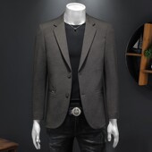 今年流行特惠欧洲站2026春秋高品质男士 便西外套 简约纯色休闲西装