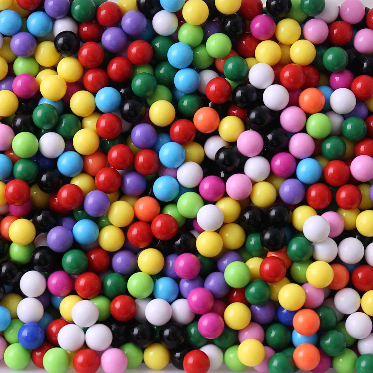 10mm珠子实心糖果色无孔亚克力DIY硬珠圆珠饰品配件珠子小球散珠