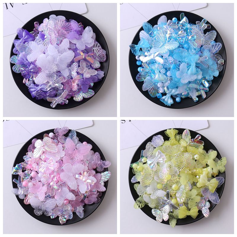 亚克力电镀仿水晶蝴蝶混款珠