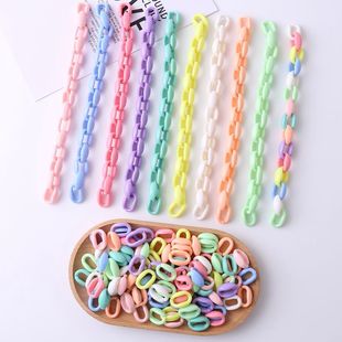 亚克力开口链条扣彩色包包链条diy发夹扣钥匙扣手链项链饰品配件