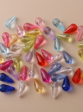 10*18MM直孔水滴珠水晶散珠diy古风coS汉服发簪流苏配件手工材料