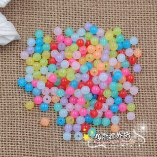 6MM亚克力圆珠子果冻珠子diy手工串珠散珠手链穿珠儿童串珠