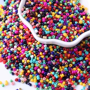 2mm瓷实米珠串珠 DIY材料小珠子配件十字绣手缝项链串珠 玻璃散珠