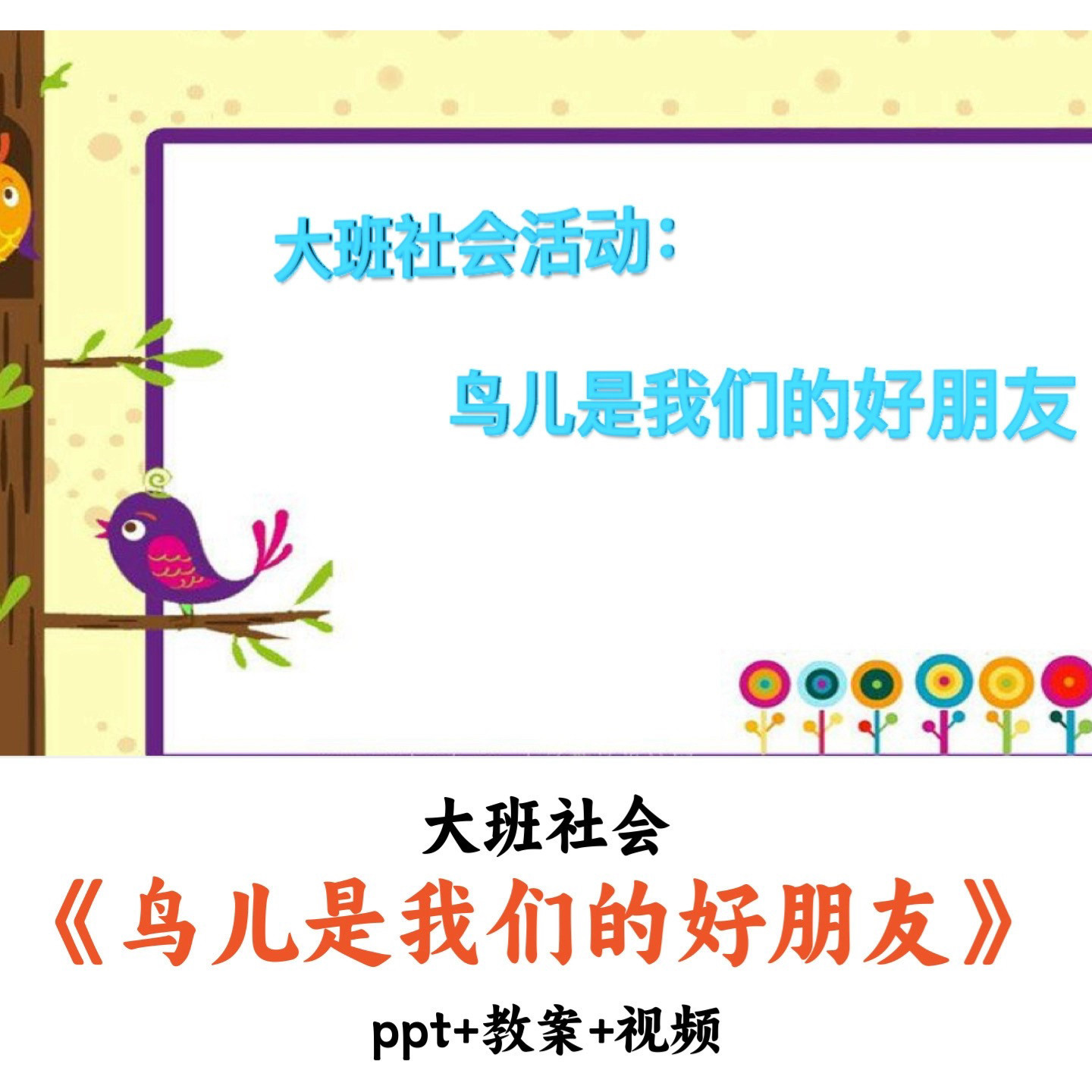 幼儿园大班社会 《鸟儿是我们的好朋友》 PPT教案视频优质公开课