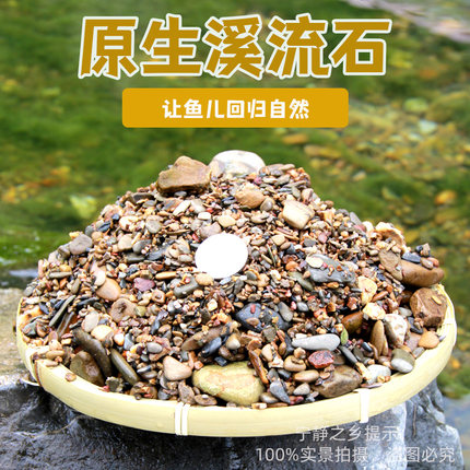 原生缸溪流沙鱼缸底砂溪流石水草铺底彩色造景装饰乌龟鳑鲏多肉沙