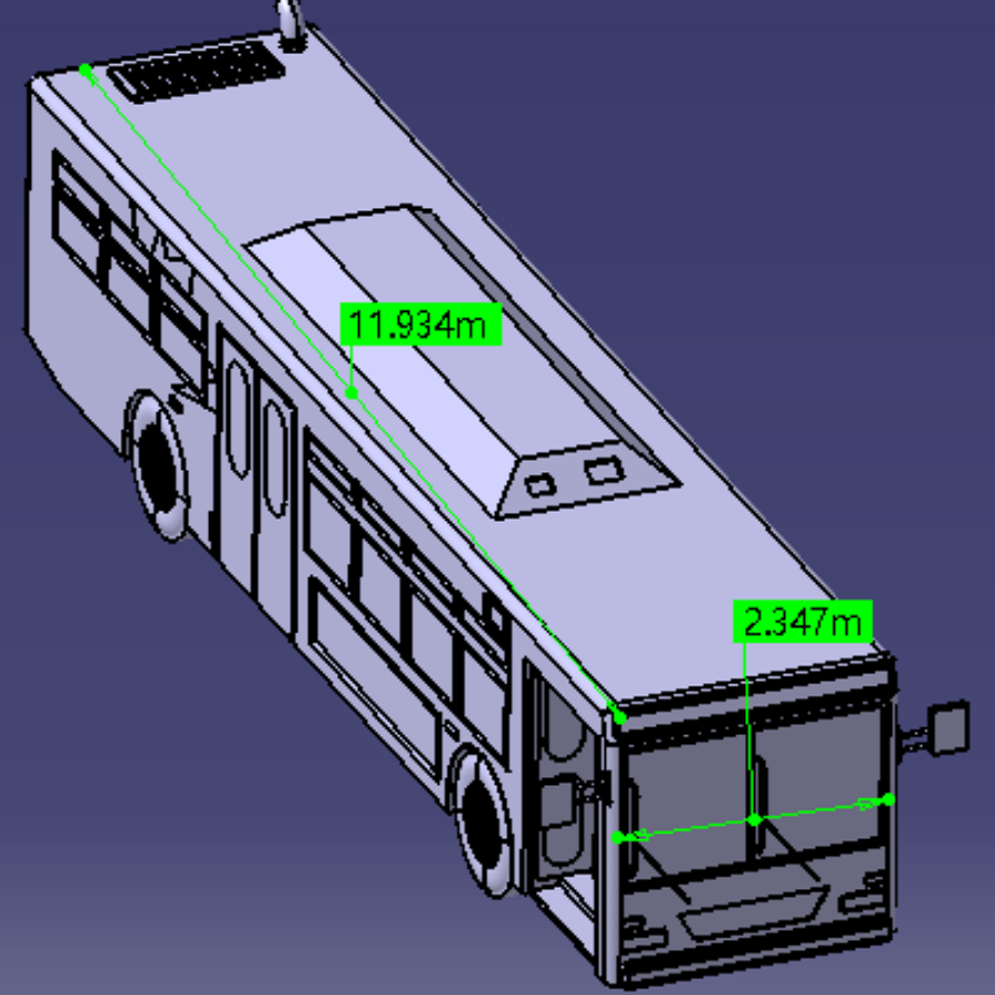 35座大中巴车客车公共汽车3D三维几何数模型曲面造型内外饰CAD