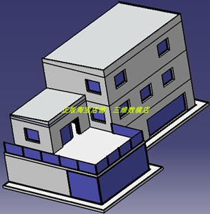 带室内游泳池3三层独栋别墅小楼房屋子三维几何数模型 3D打印素材