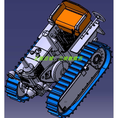 雪地履带式拖拉机卡车头雪橇3D打印素材三维几何数模型Solidworks