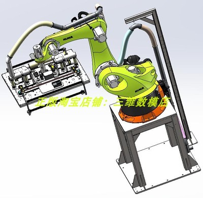 机械手臂 多自由度机器人 平板夹持器装置 3D三维几何模型数模stp