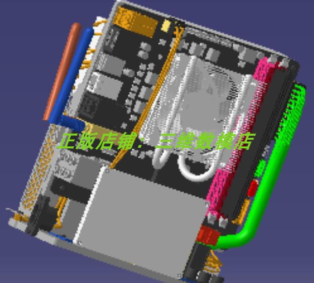 便携式电脑主机箱台式机游戏PC内部结构主板网卡3D三维几何数模型